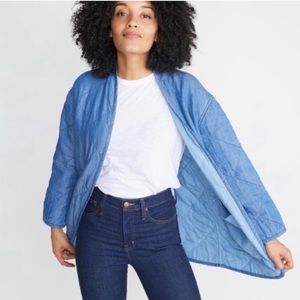 Marine Layer reversible quilted chambray jacket